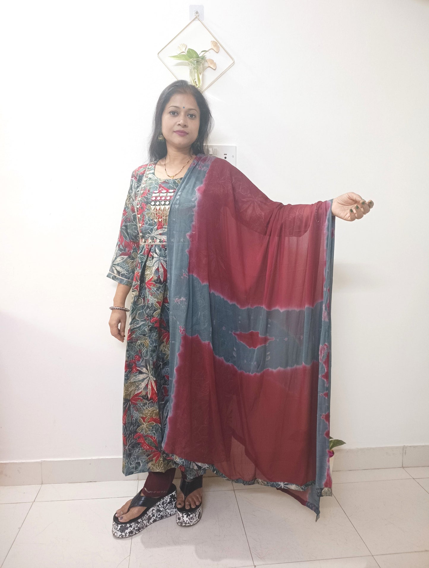 Gray Nayra Modal silk Kurta set