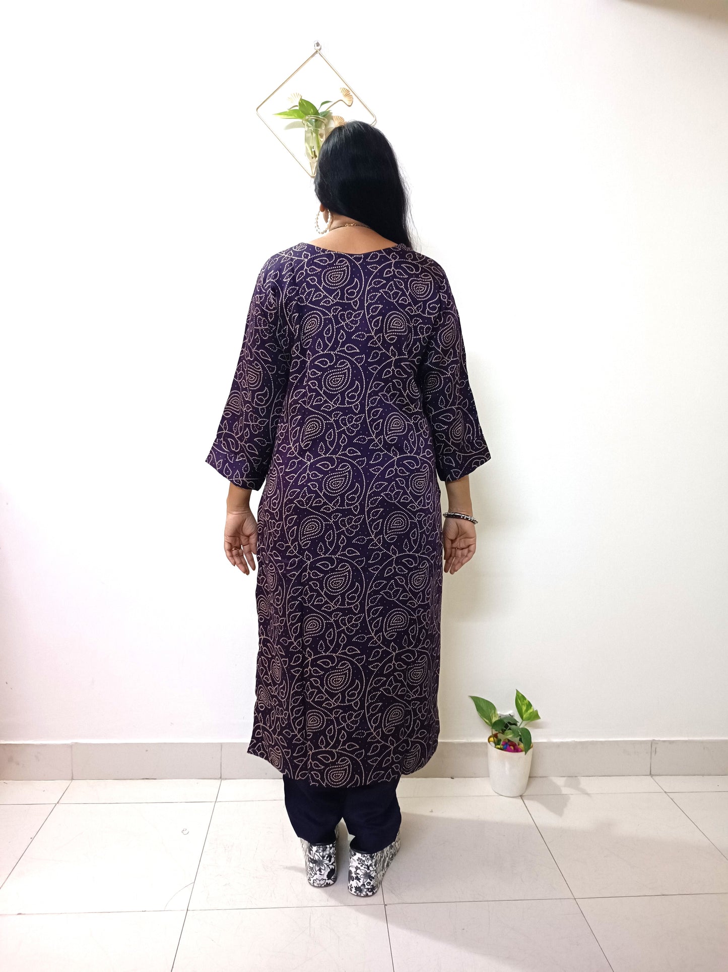 Gaji Silk Bandhani Print Kurti pant Pair