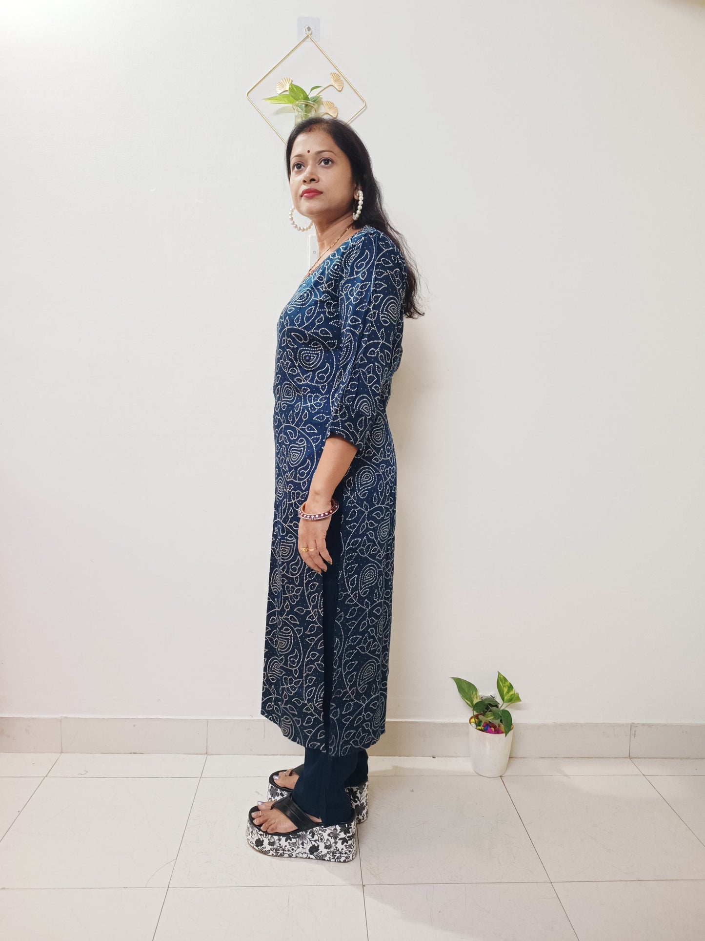 Gaji Silk Bandhani Print Kurti pant Pair