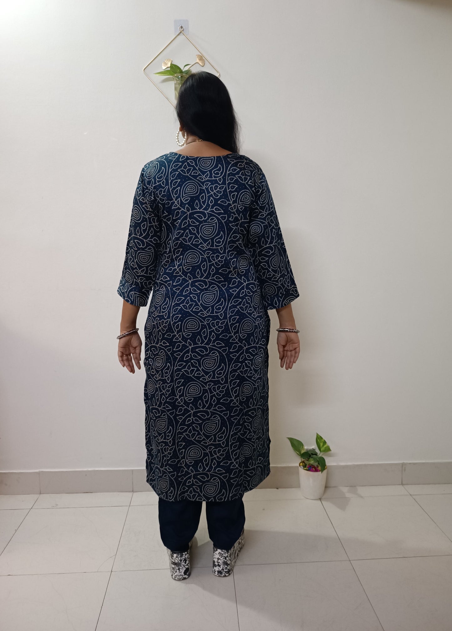 Gaji Silk Bandhani Print Kurti pant Pair