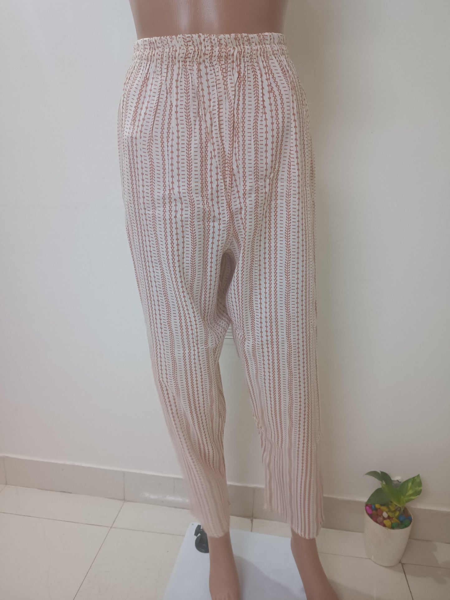 Peach V-Neck Straight Kurta with Pant
