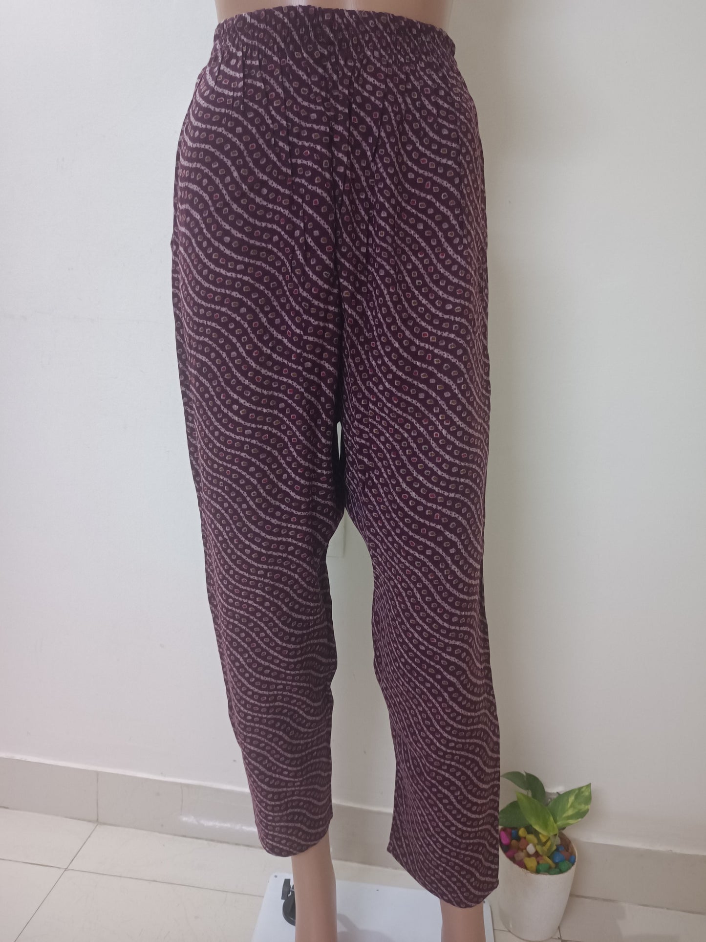 Purple V-Neck Straight Kurta with Pant