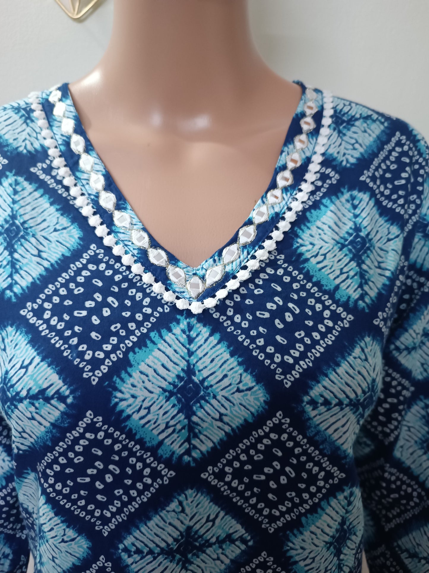 Cotton Bandhani Straight Kurta