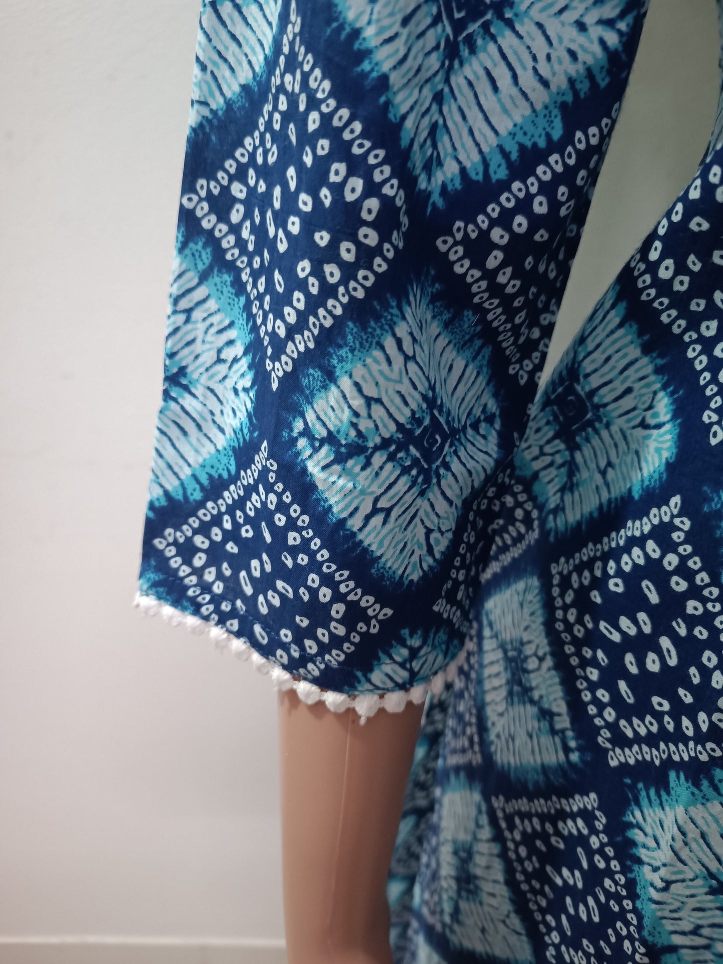 Cotton Bandhani Straight Kurta