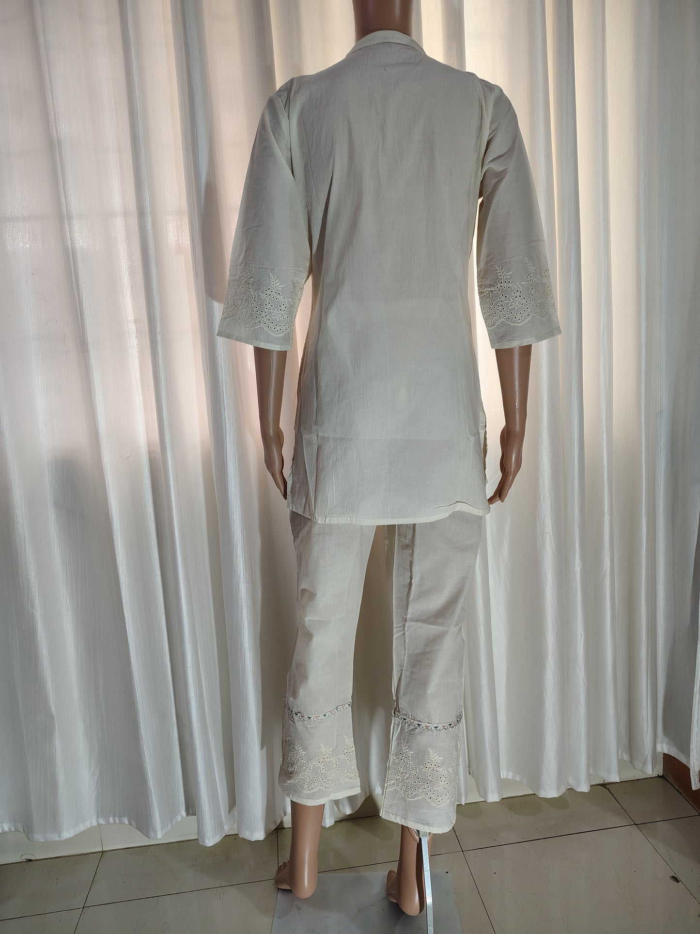 Cotton Embroidered Cord Set