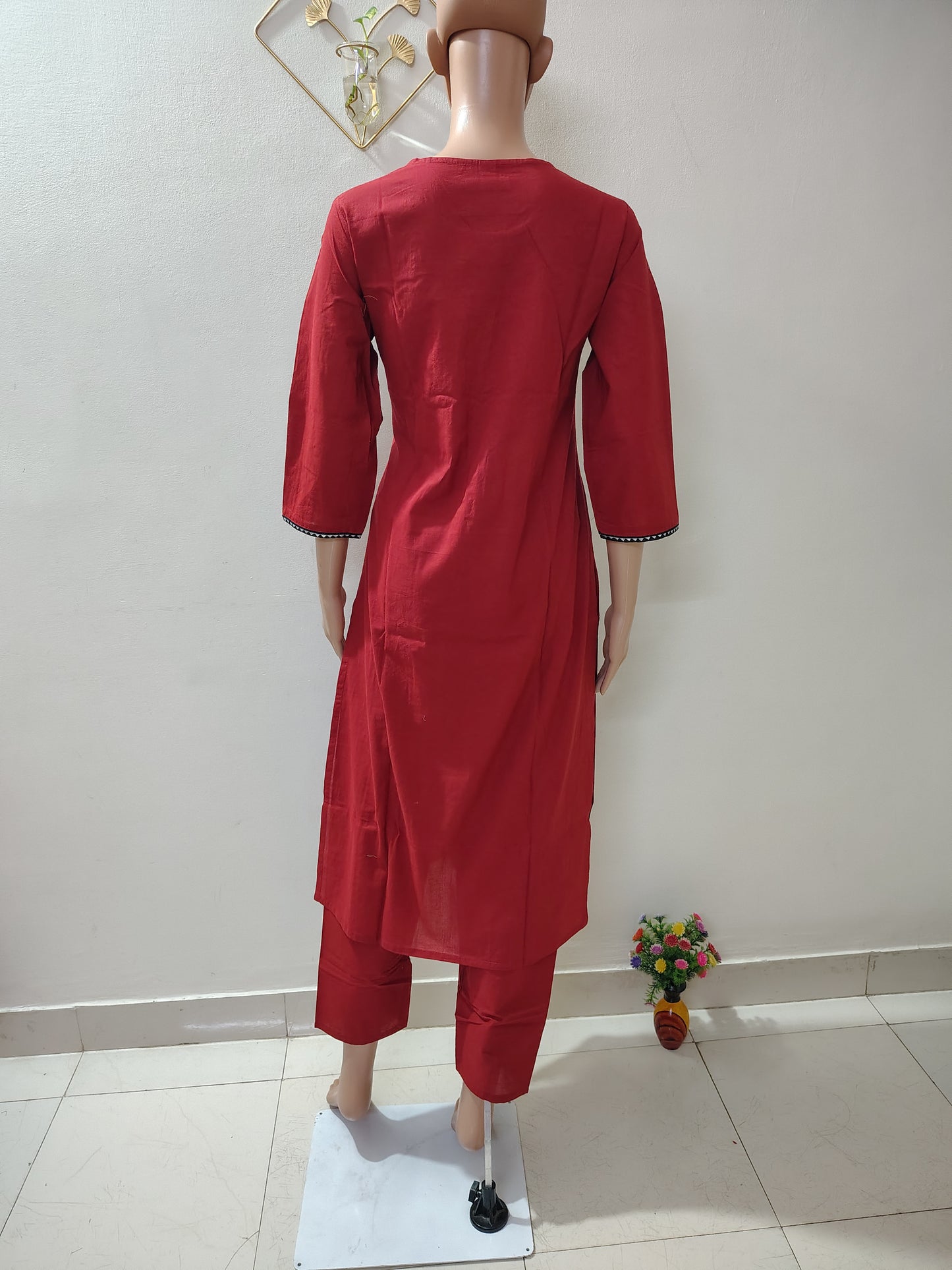 Mirror Work Cotton Kurta Set