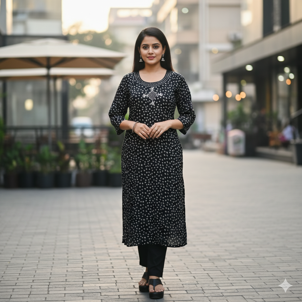 Gaji Silk Bandhani Print Kurti pant Pair