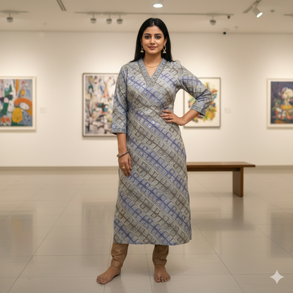 Modal Silk Bandhani Print Kurti