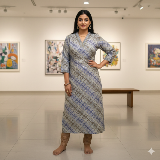 Modal Silk Bandhani Print Kurti