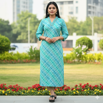 Aqua Blue Modal Silk Kurta
