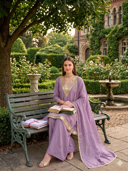 A-line Lavender Glass Roman Suit