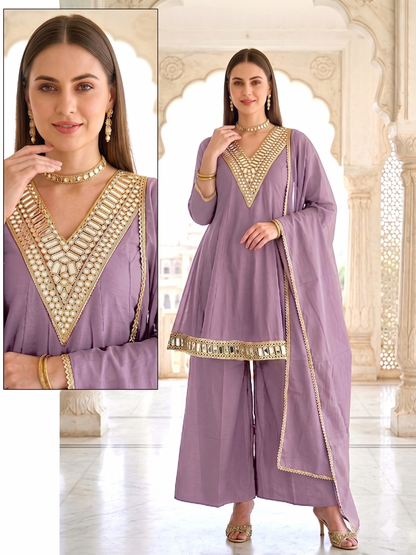 A-line Lavender Glass Roman Suit