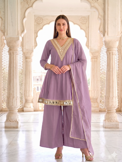 A-line Lavender Glass Roman Suit