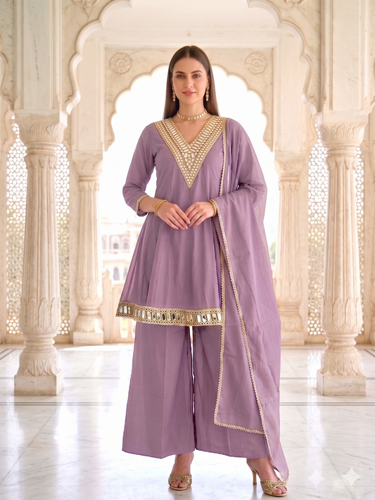 A-line Lavender Glass Roman Suit