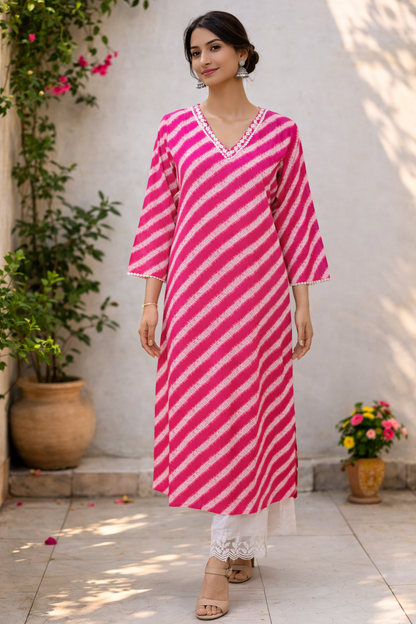 Cotton Shibori Straight Kurta
