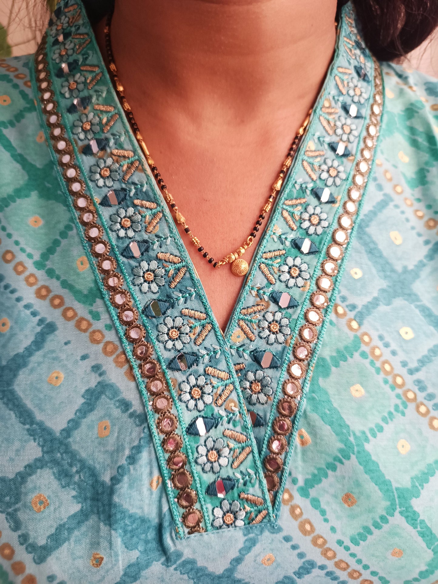 Aqua Blue Modal Silk Kurta