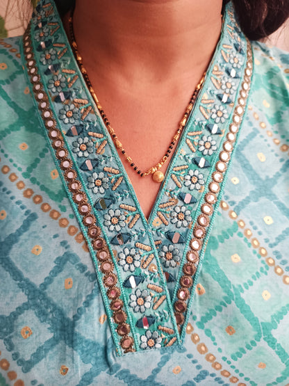 Aqua Blue Modal Silk Kurta
