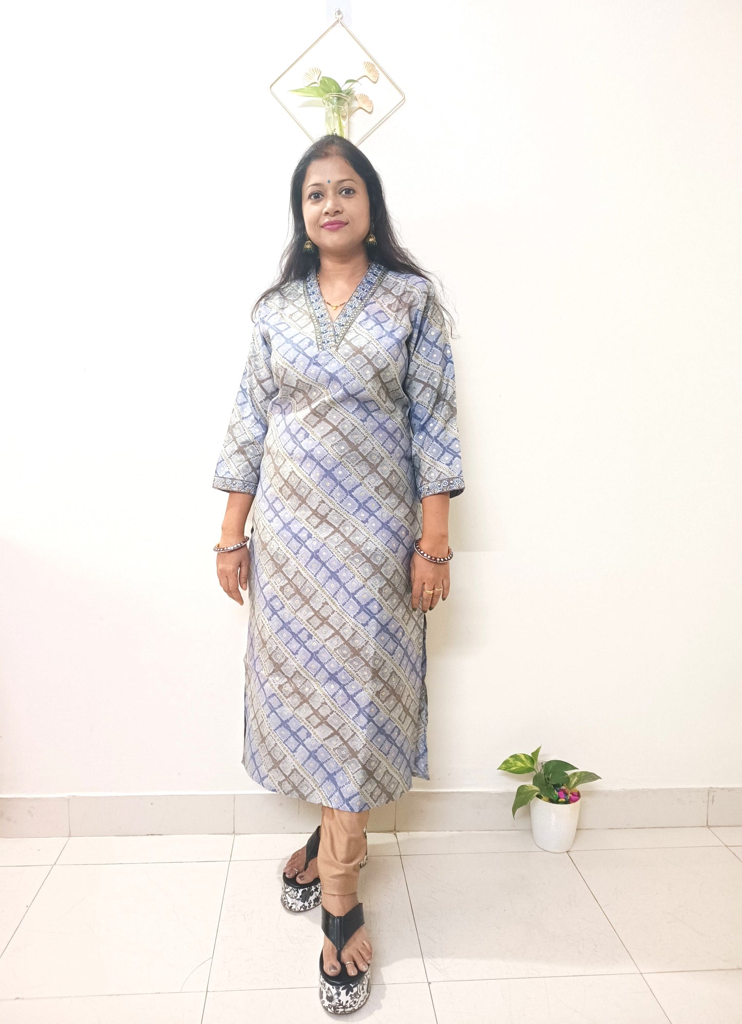 Modal Silk Bandhani Print Kurti