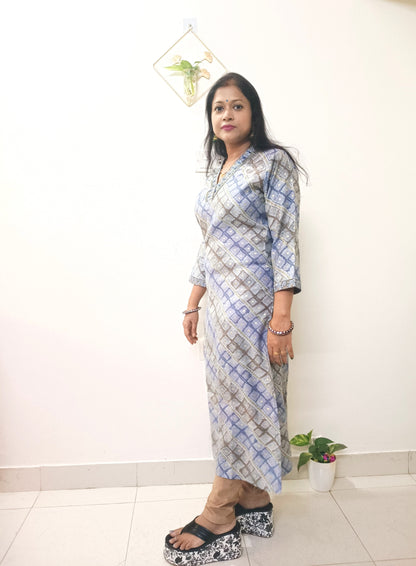 Modal Silk Bandhani Print Kurti