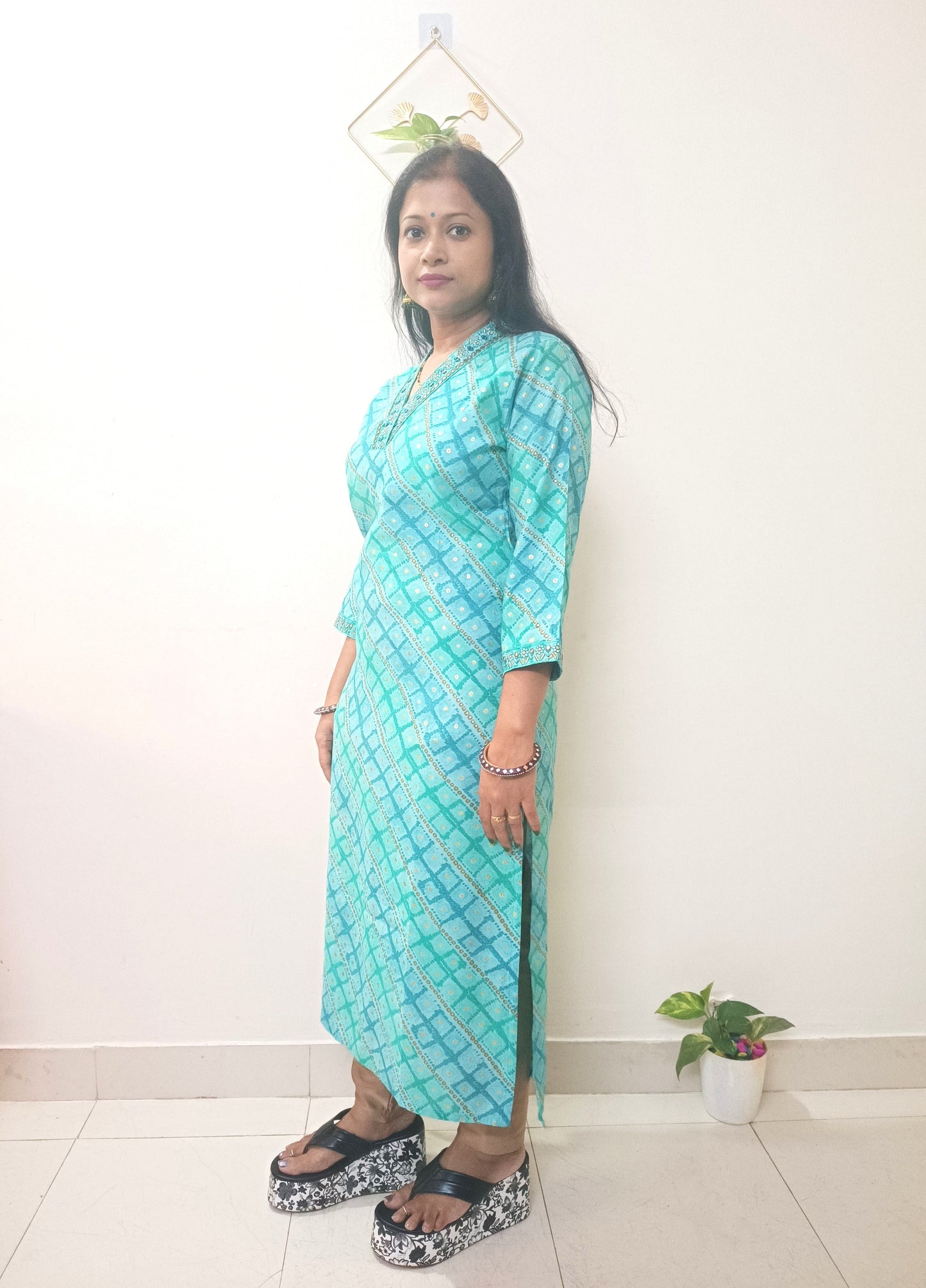 Aqua Blue Modal Silk Kurta