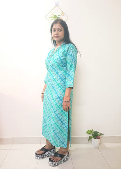 Aqua Blue Modal Silk Kurta