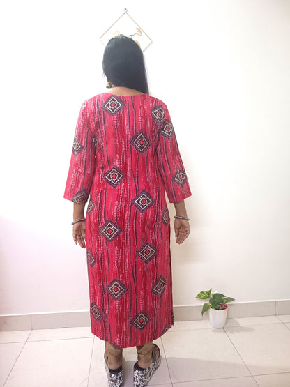 Shibori Rayon Procine Foil print  kurti
