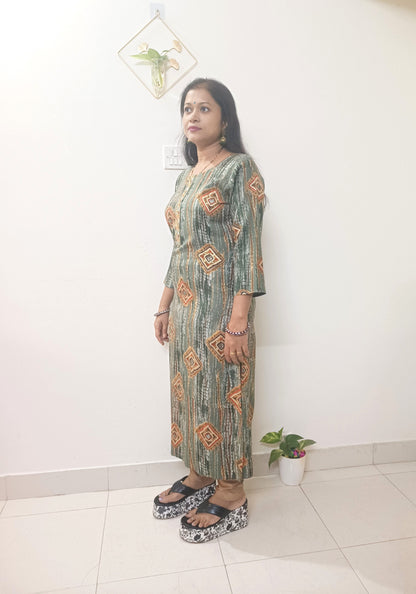 Shibori Rayon Procine Foil print Kurti