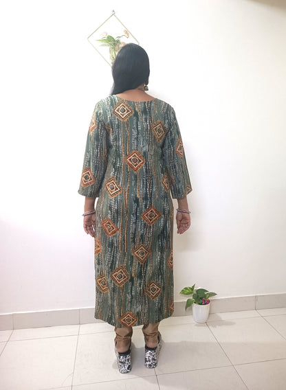 Shibori Rayon Procine Foil print Kurti