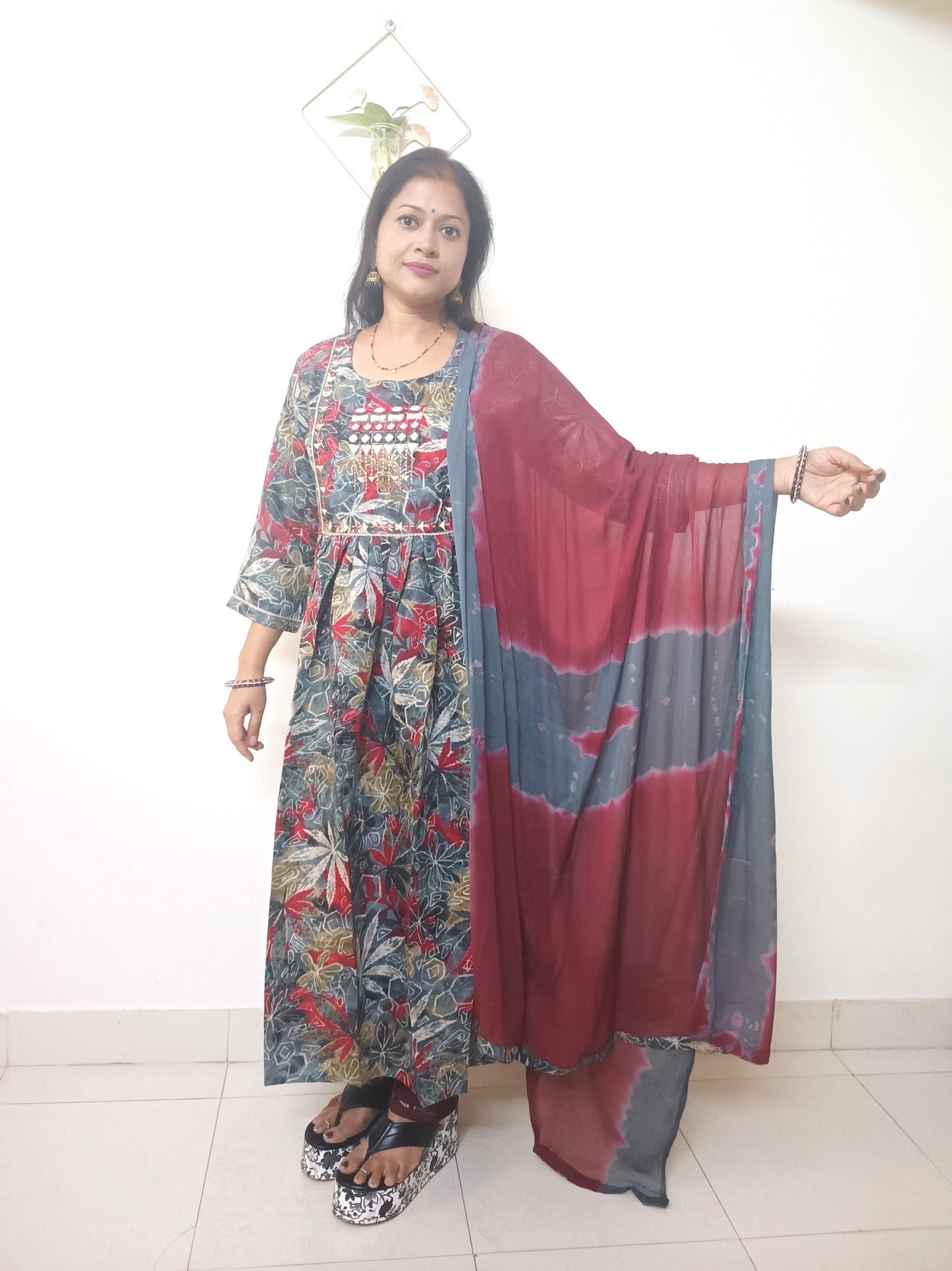 Gray Nayra Modal silk Kurta  set