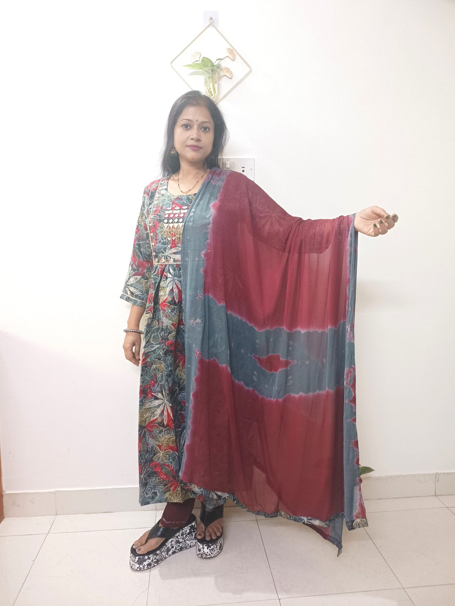 Gray Nayra Modal silk Kurta  set
