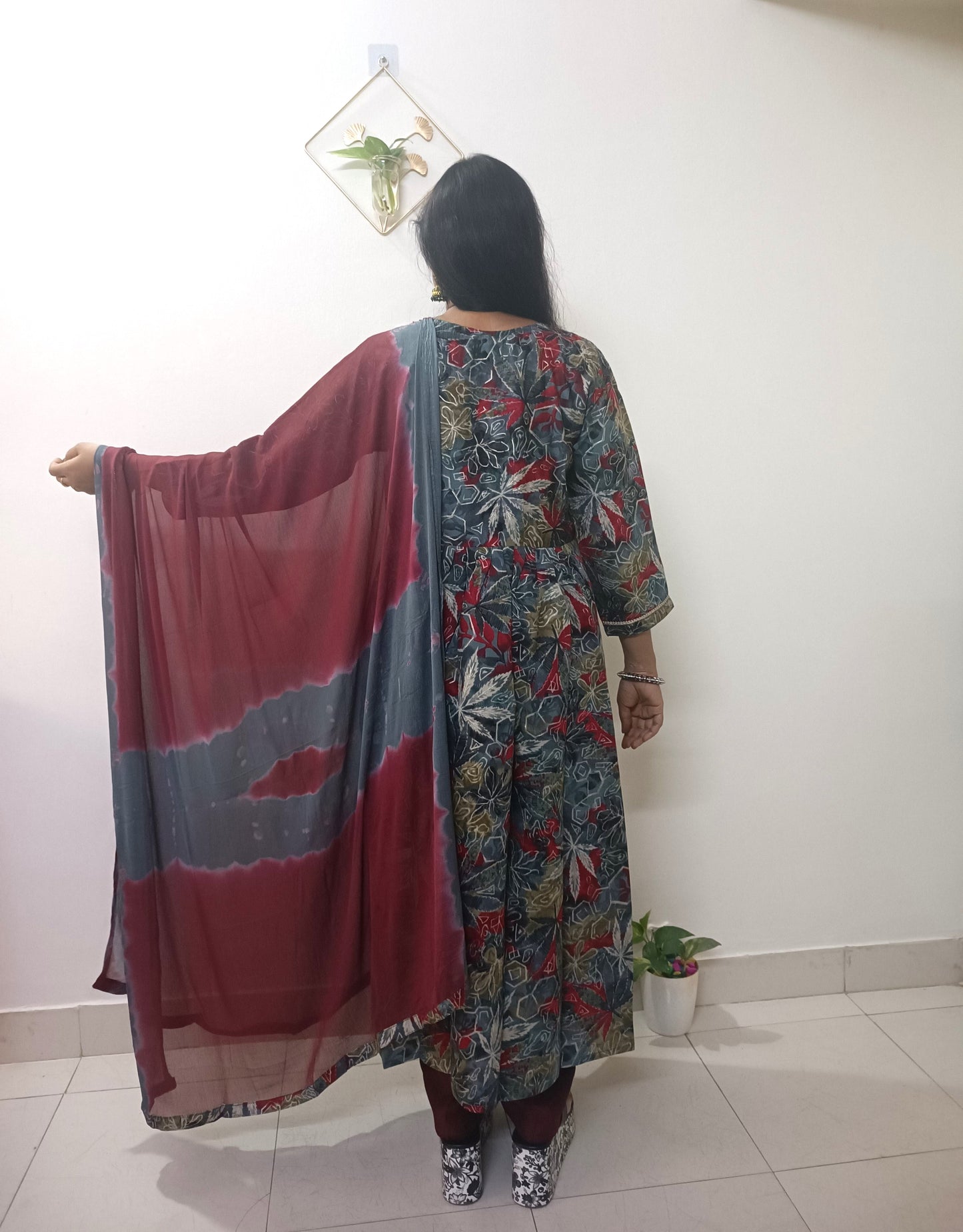 Gray Nayra Modal silk Kurta  set