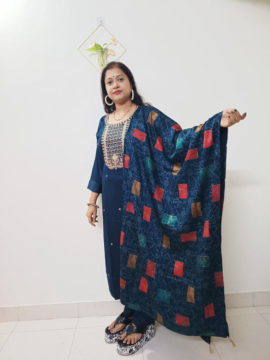 Gaji Silk Kurti pant Dupatta Pair