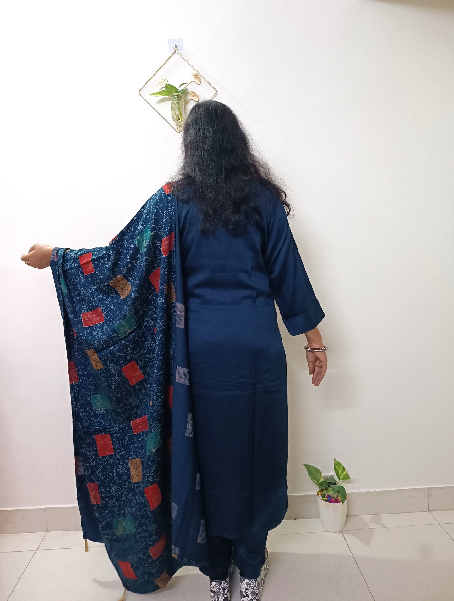Gaji Silk Kurti pant Dupatta Pair