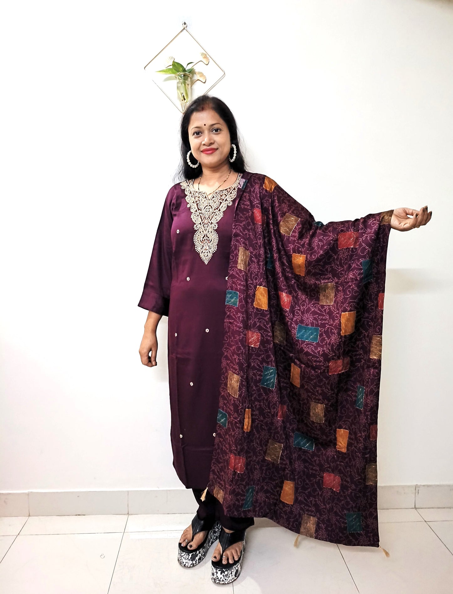 Gaji Silk Kurti pant Dupatta Pair