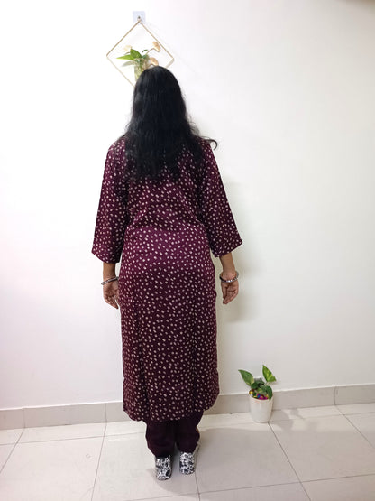 Gaji Silk Bandhani Print Kurti pant Pair