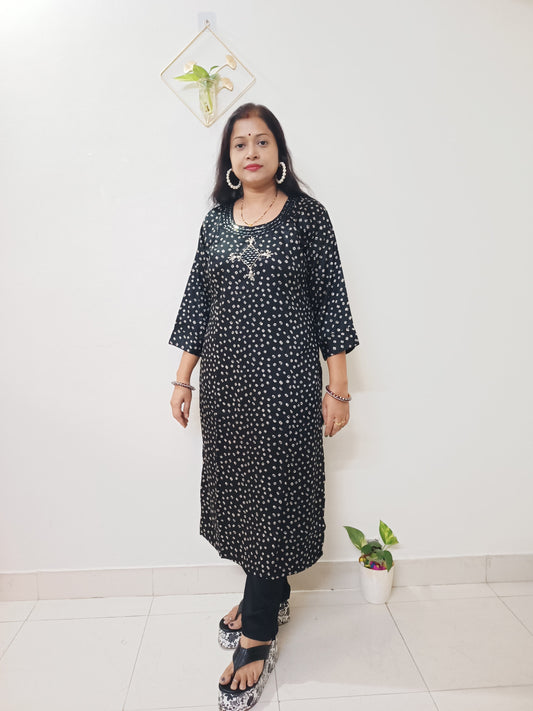 Gaji Silk Bandhani Print Kurti pant Pair