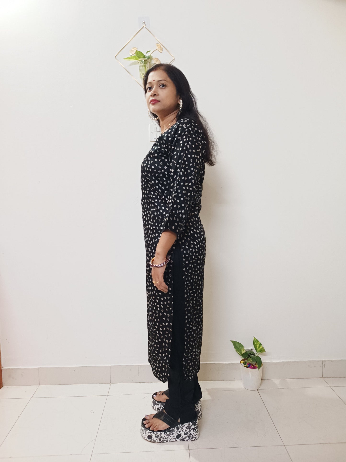 Gaji Silk Bandhani Print Kurti pant Pair