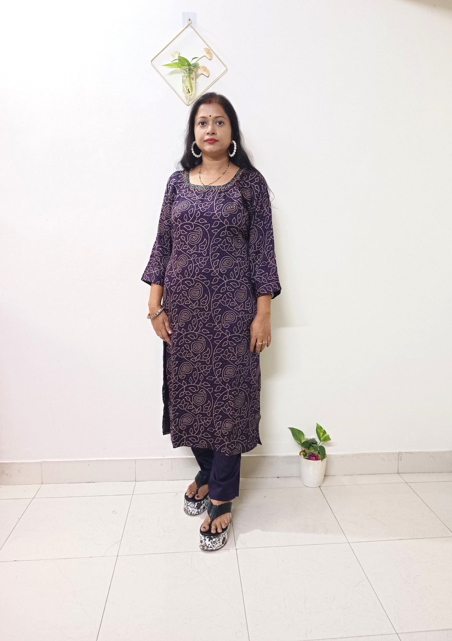 Gaji Silk Bandhani Print Kurti pant Pair