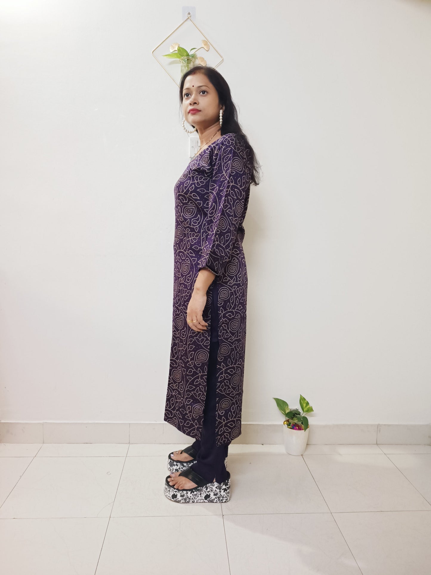 Gaji Silk Bandhani Print Kurti pant Pair