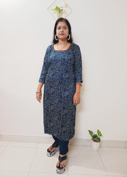Gaji Silk Bandhani Print Kurti pant Pair