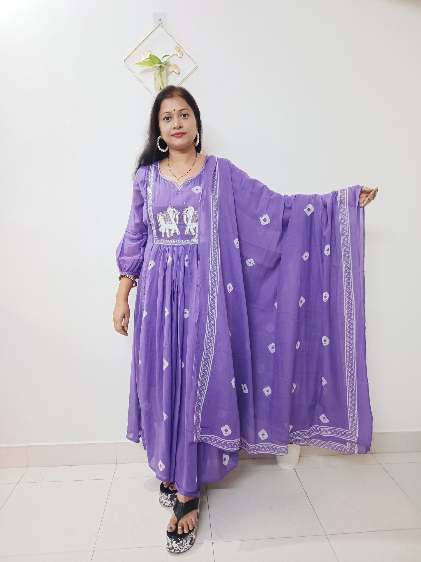 Elephant Motif Mul Cotton Suit