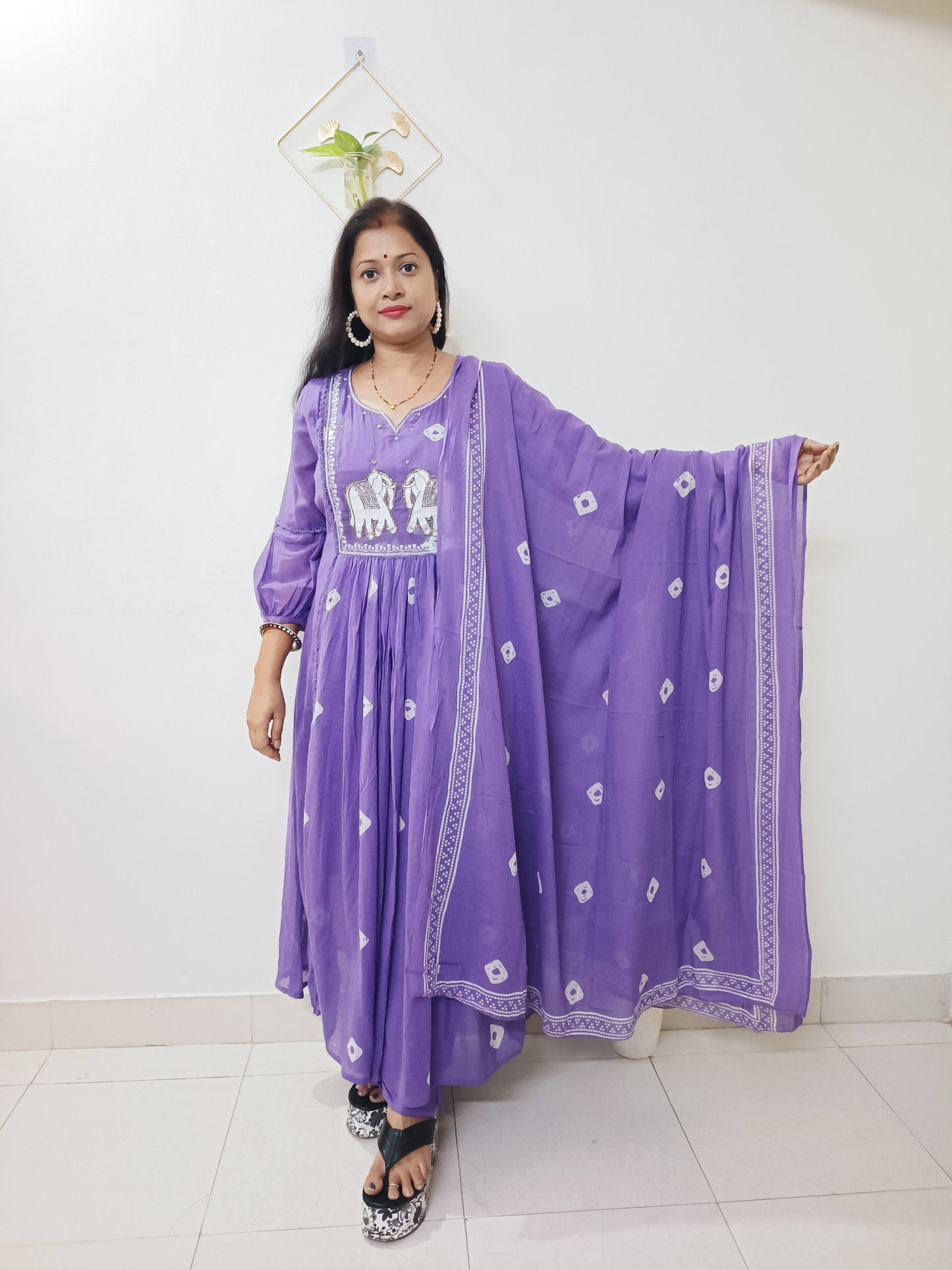 Elephant Motif Mul Cotton Suit