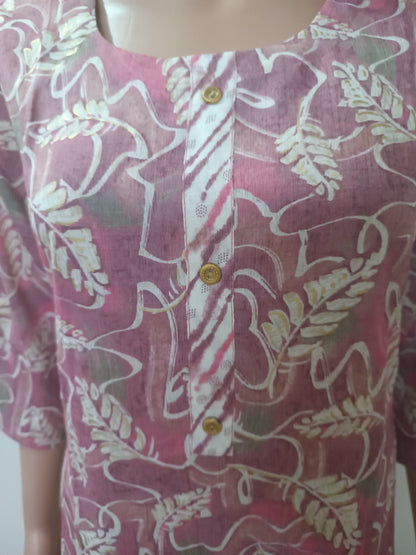 Purple Round Neck Straight Kurta with Pant