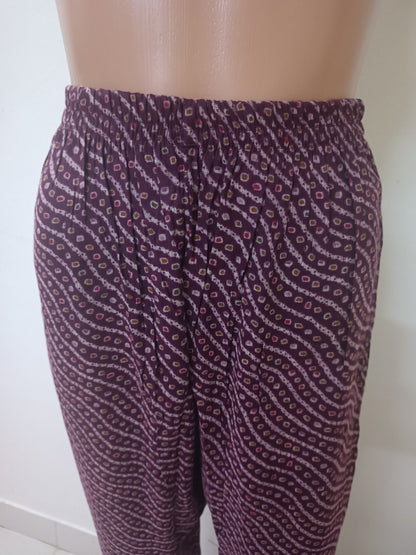 Purple V-Neck Straight Kurta with Pant