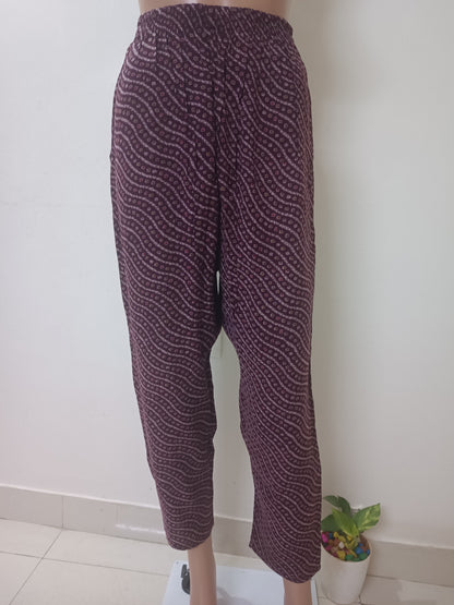 Purple V-Neck Straight Kurta with Pant