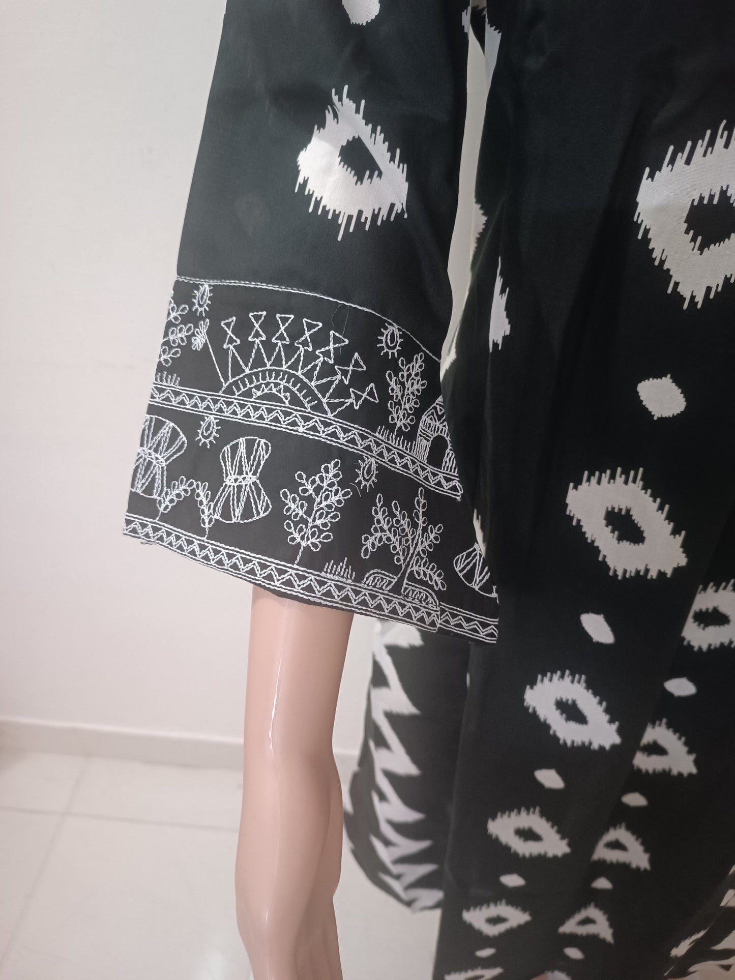 V-Neck A-Line Kurta With Palazzos and Dupatta