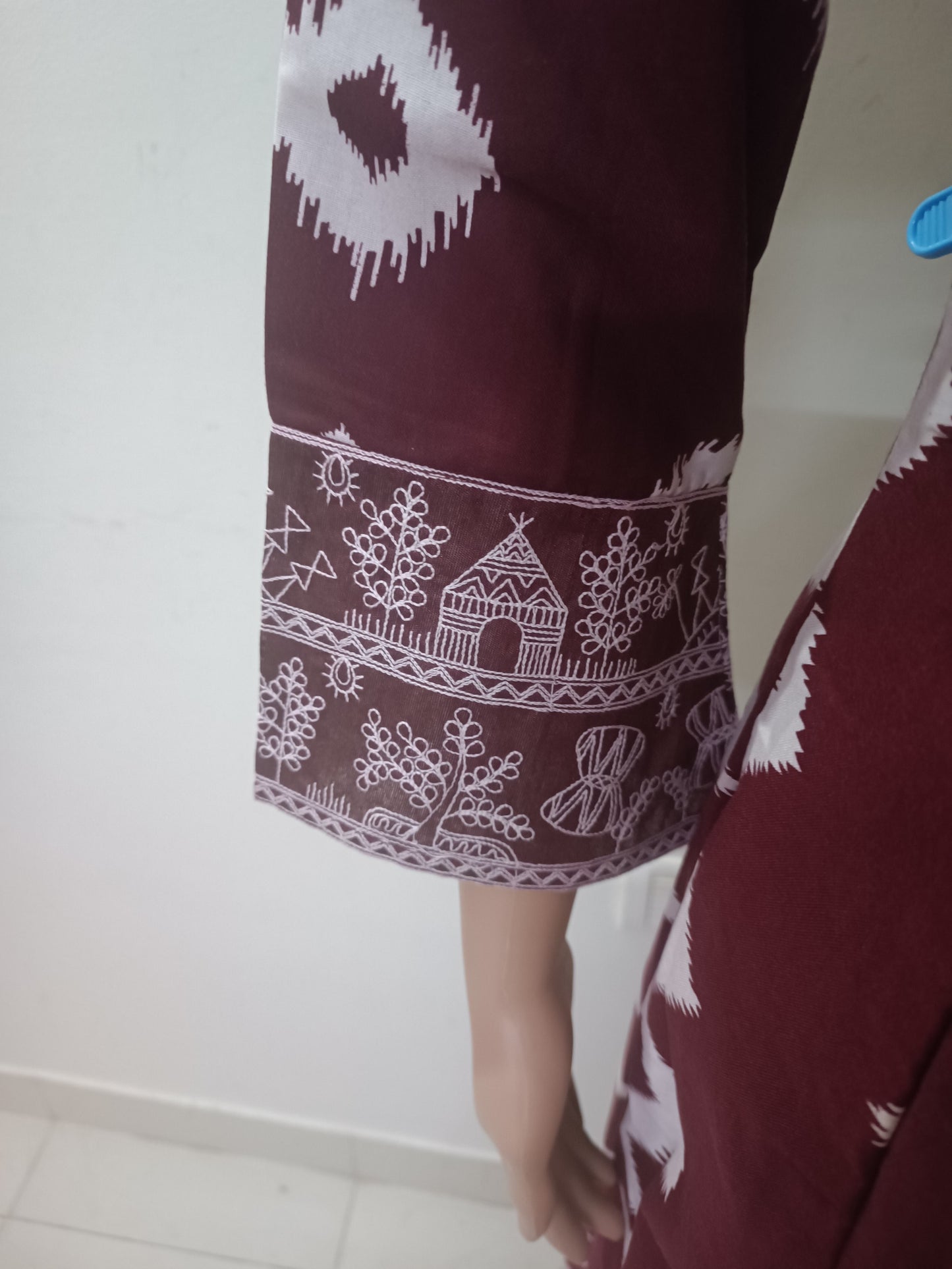 V-Neck A-Line Kurta With Palazzos and Dupatta