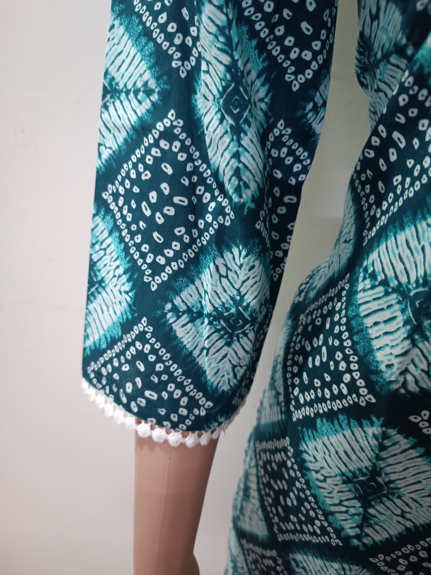 Cotton Bandhani Straight Kurta
