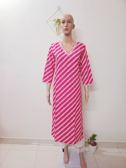 Cotton Shibori Straight Kurta