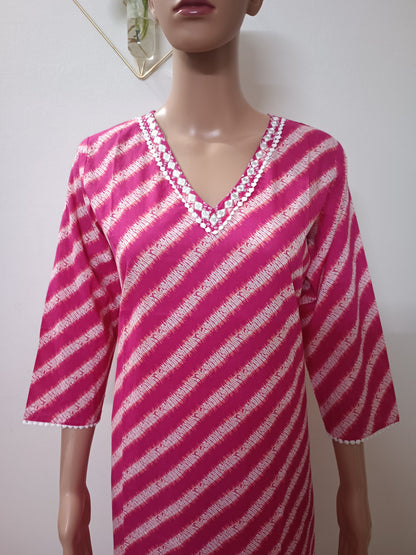 Cotton Shibori Straight Kurta